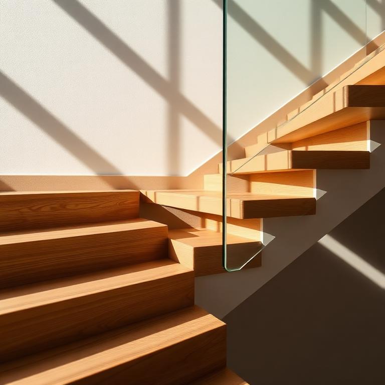 Floating staircase detail — The White Pavilion