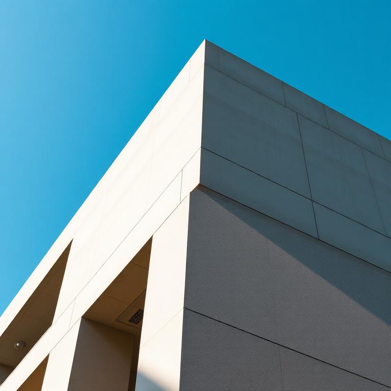 Geometry & sky — Urban Commons facade